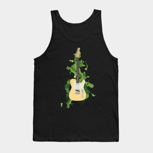 T-Style Electric Guitar Buttercream Color Tank Top by nightsworthy